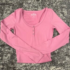 pink holister cropped long sleeve